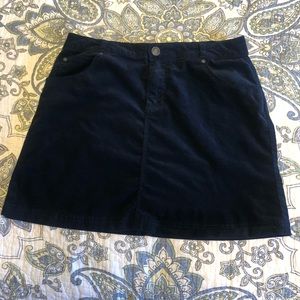 Navy Blue Corduroy Mini Skirt